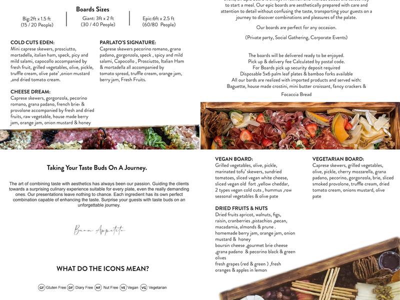 Parlato's Catering Menu