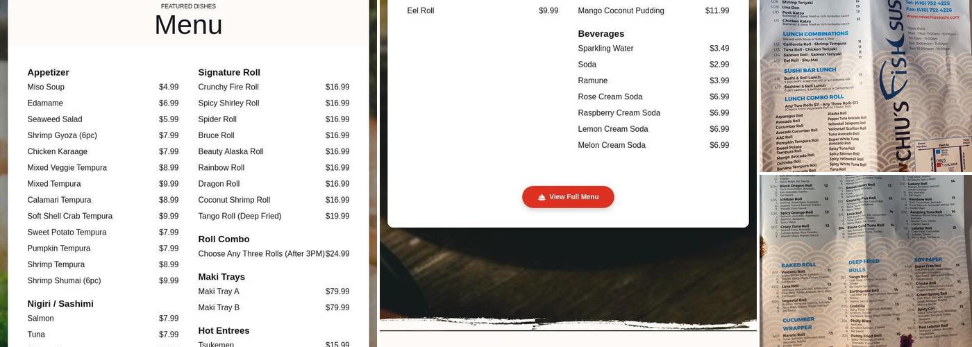 Chiu's Sushi Menu