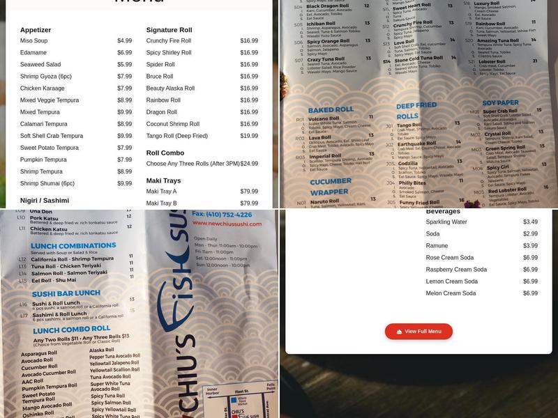 Chiu's Sushi Menu