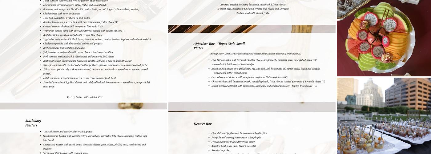 Hostess Catering Menu