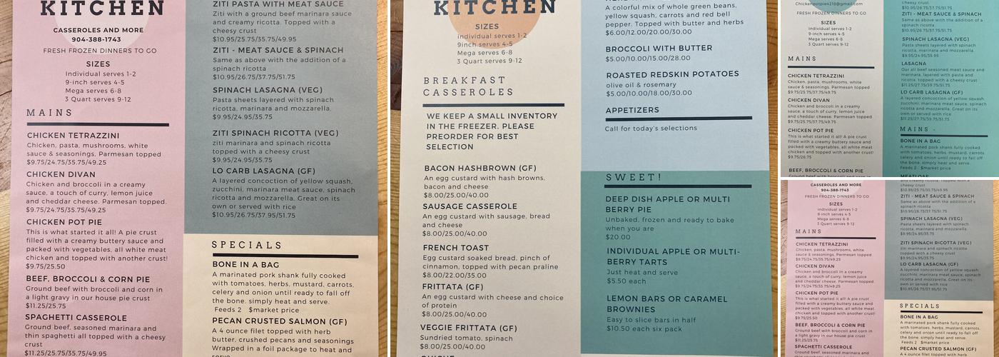 Terry's Kitchen Menu