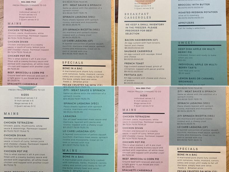 Terry's Kitchen Menu