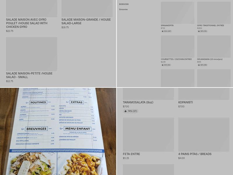 Souvlaki Authentique Ville-Marie Menu