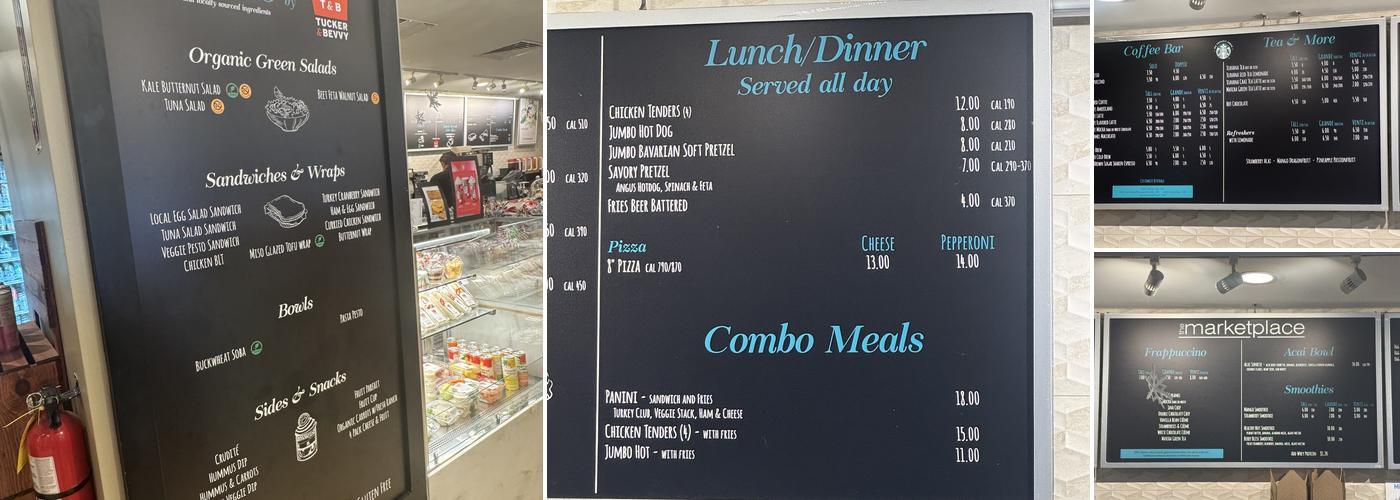 Tucker & Bevvy Menu