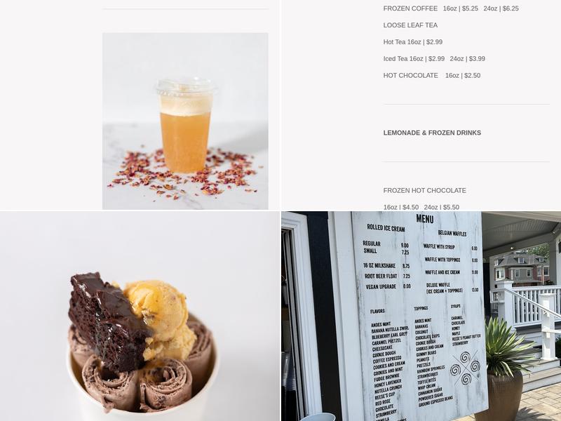 Rolled Cold Creamery Menu