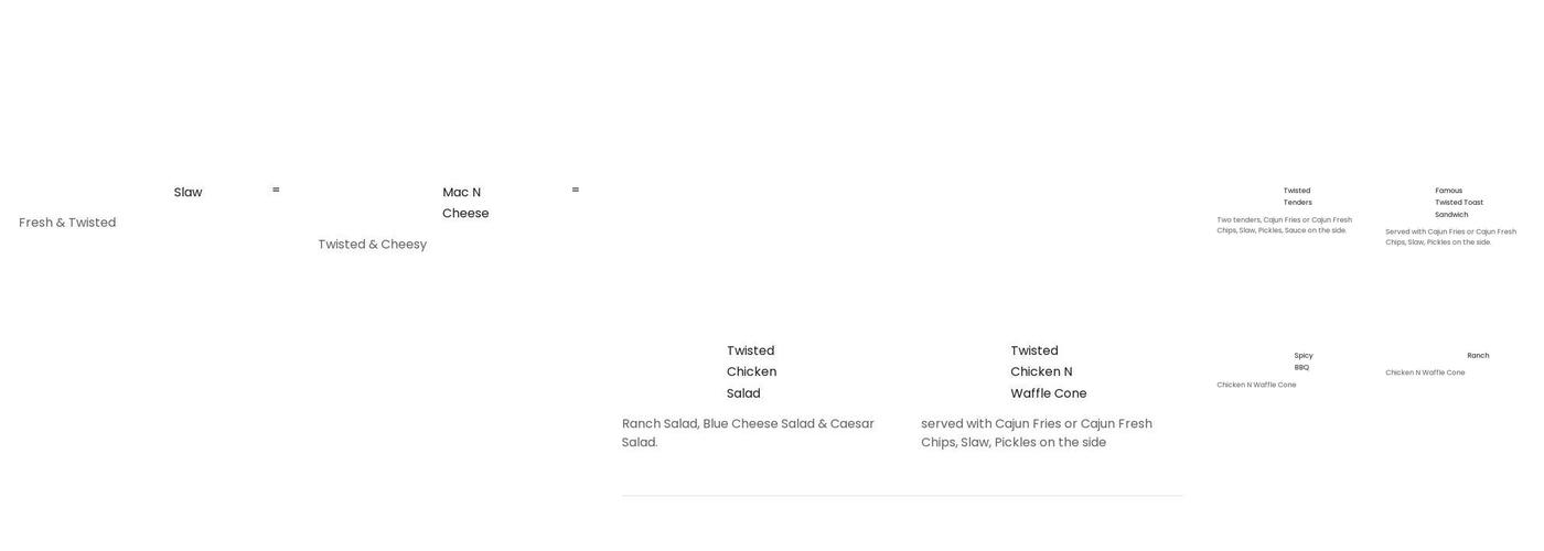 Twisted Chicken Menu