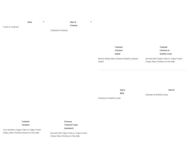 Twisted Chicken Menu