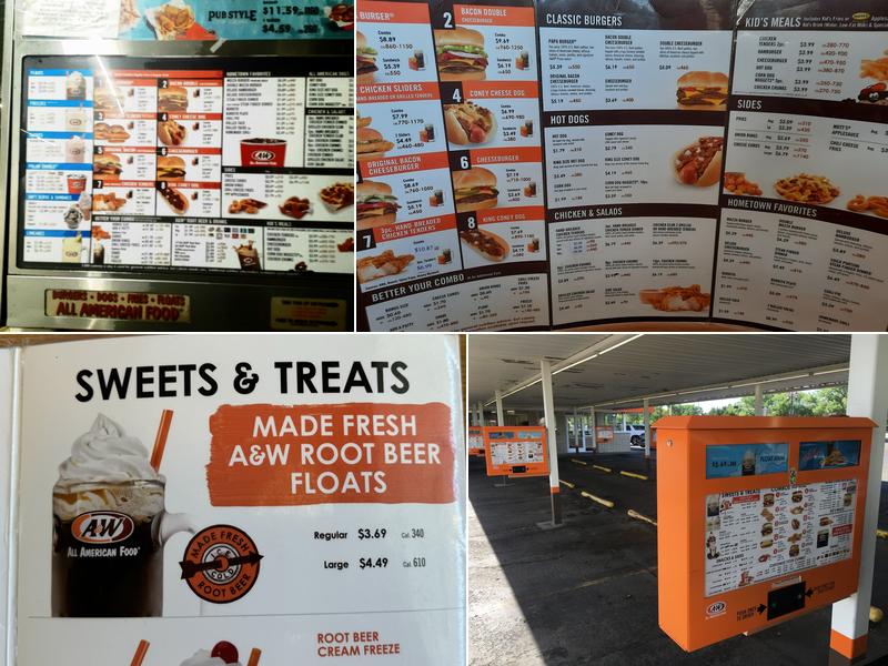 A&W All-American Food Menu