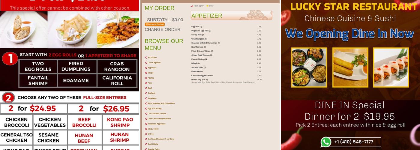Lucky Star Menu