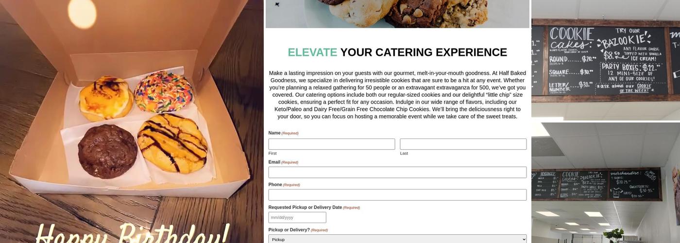 Half Baked Goodness - Tomball Menu