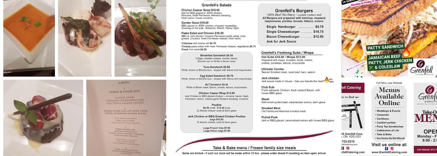Grenfell Catering Menu