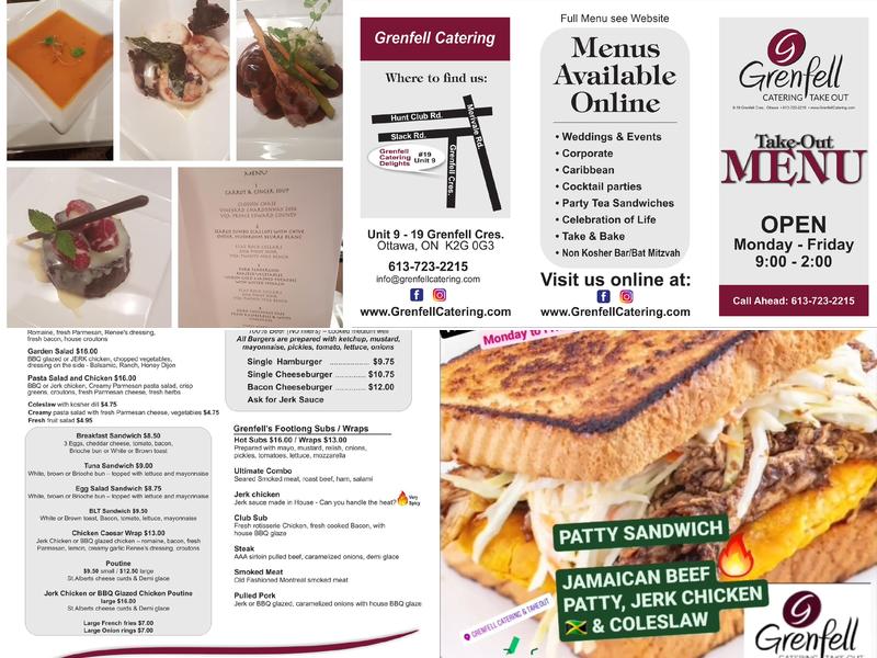 Grenfell Catering Menu