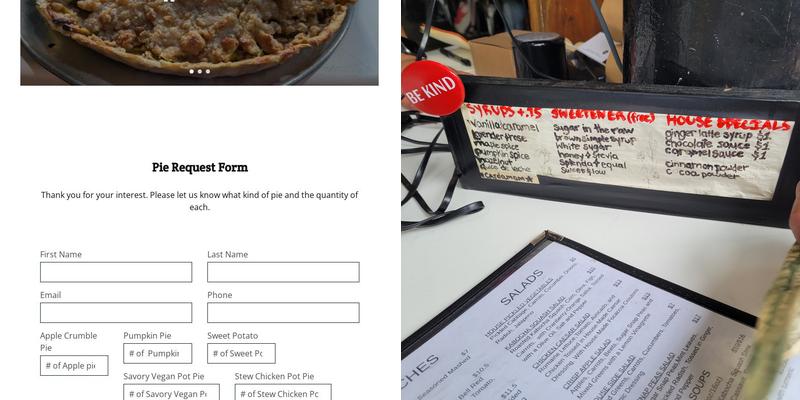 Blue Star Parlor Menu