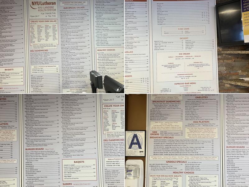 NYU Lutheran Coffee Shop Menu