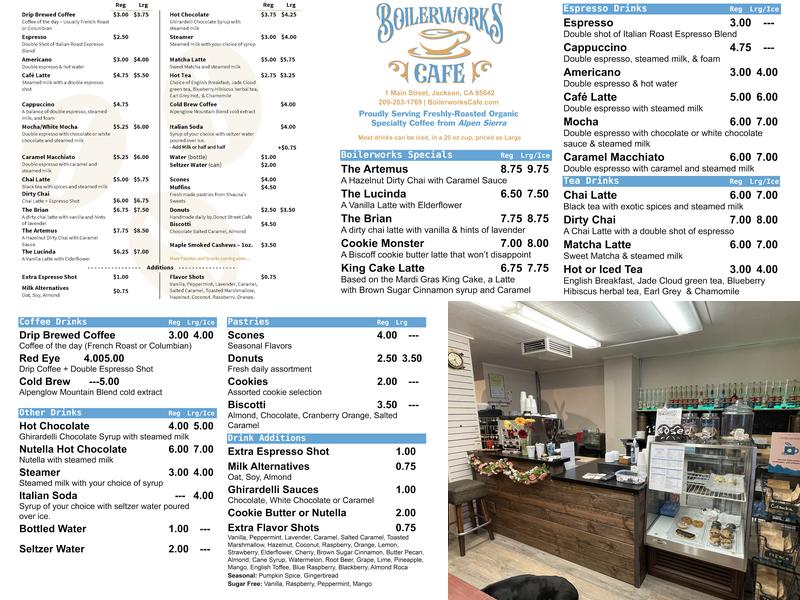 Boilerworks Cafe Menu