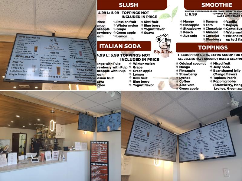 Sip A Tea - The Bubble Tea Experts Menu