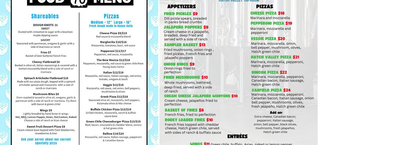 Icebox Brewing - Hatch Valley Taproom Menu