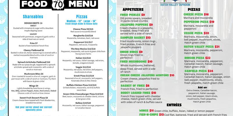 Icebox Brewing - Hatch Valley Taproom Menu