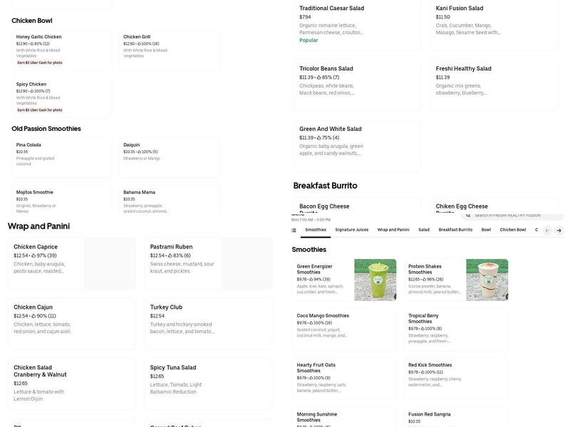 FRESHI HEALTHY FUSION Menu