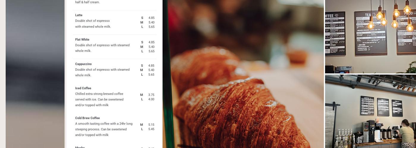 Coasters Coffee Menu