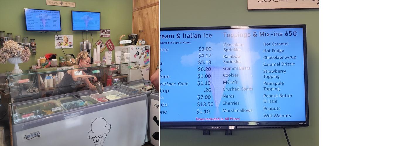 Cloud 9 Creamery Belhaven Menu