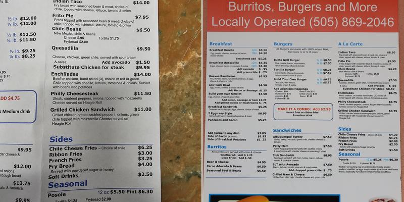 Isleta Grill Menu