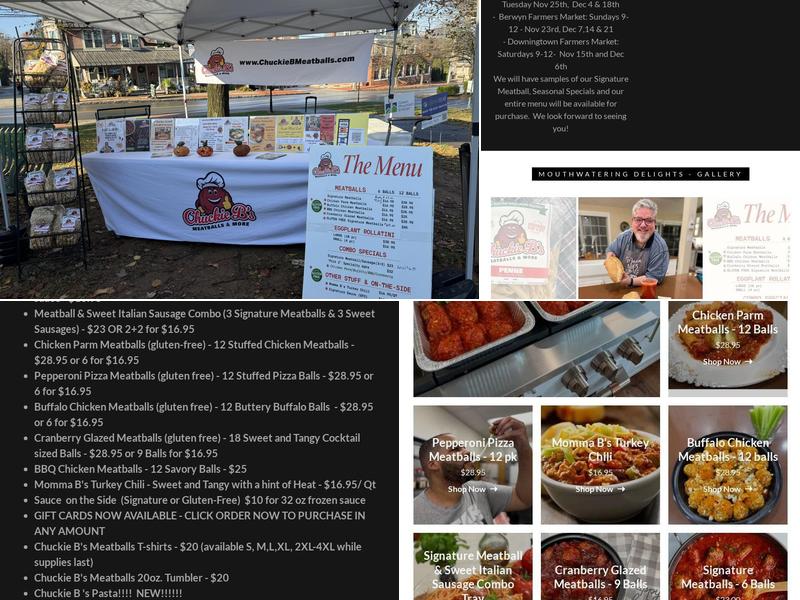 Chuckie B's Meatballs Menu