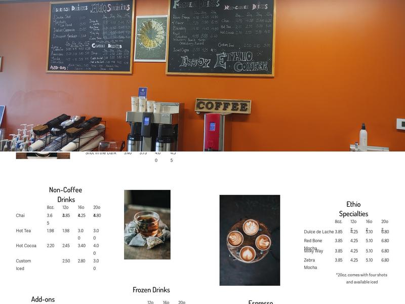 Ethio Coffee Menu