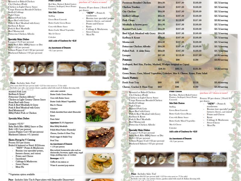 Veronica's Catering Menu