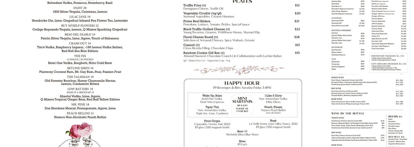 The Fleur Room Menu