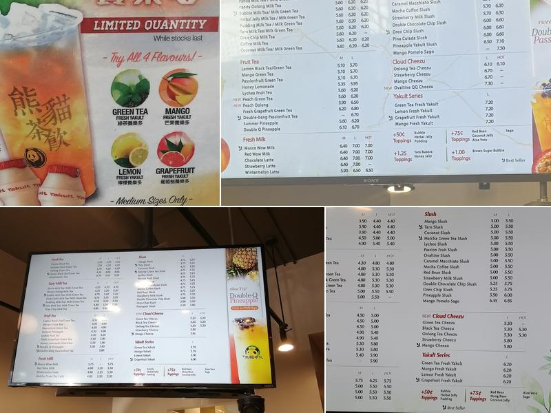 Panda Tea Menu
