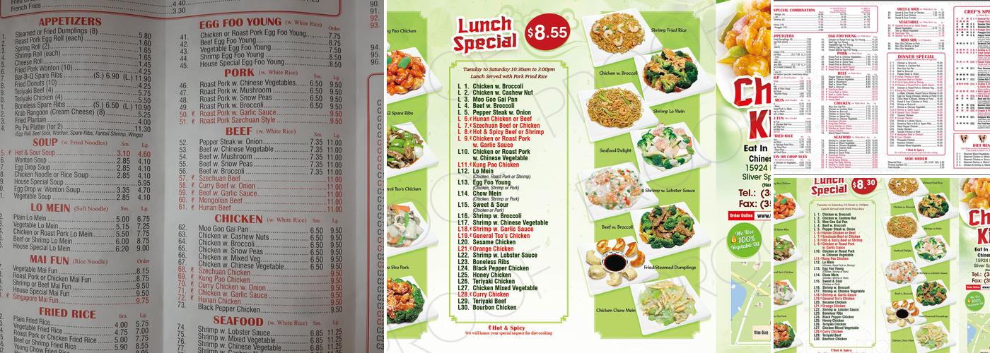 China King Menu