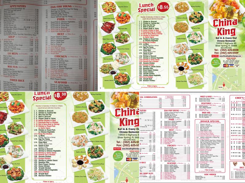 China King Menu