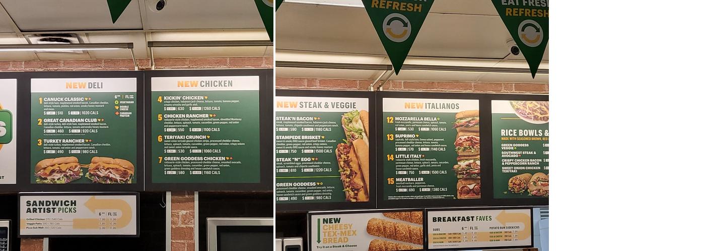 Subway Menu