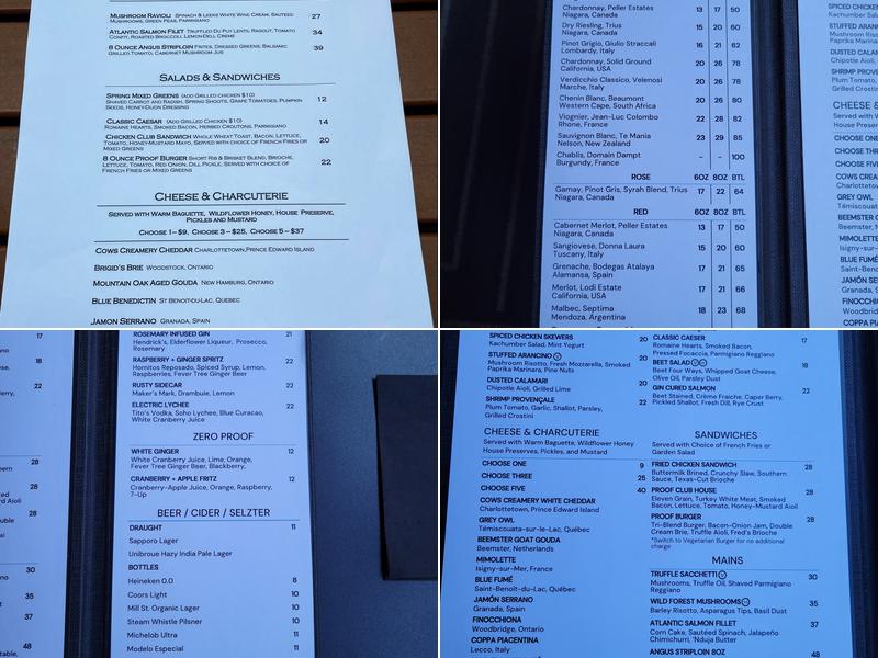 Proof Bar & Patio Menu