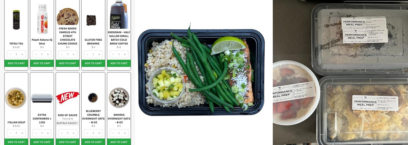 Performance Meal Prep Menu
