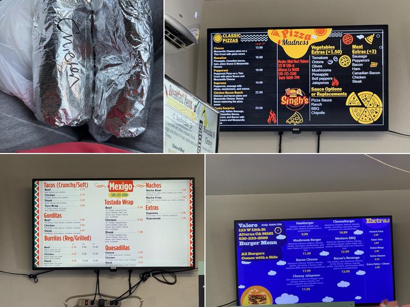 Valero - Kitchen Menu