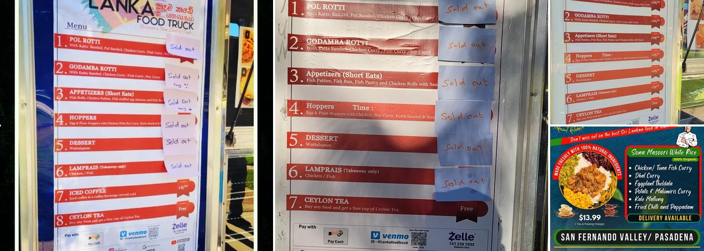 MANI CATERING - Sri Lankan Cuisine Menu