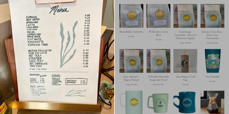 Jedidiah Coffee Menu