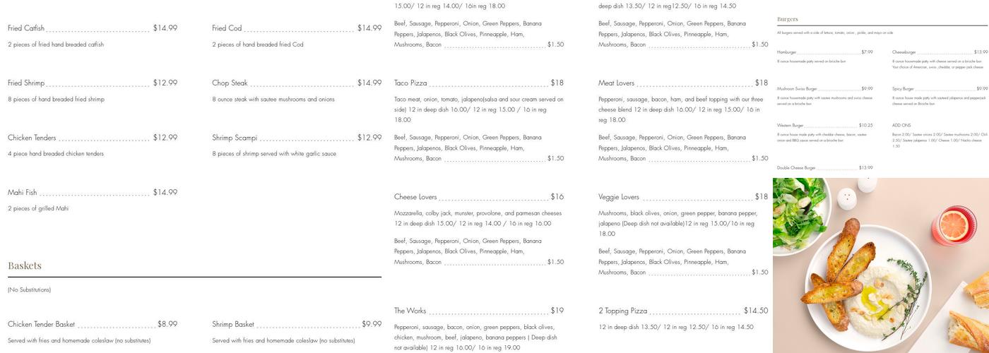 Vibez Ultra Lounge Menu