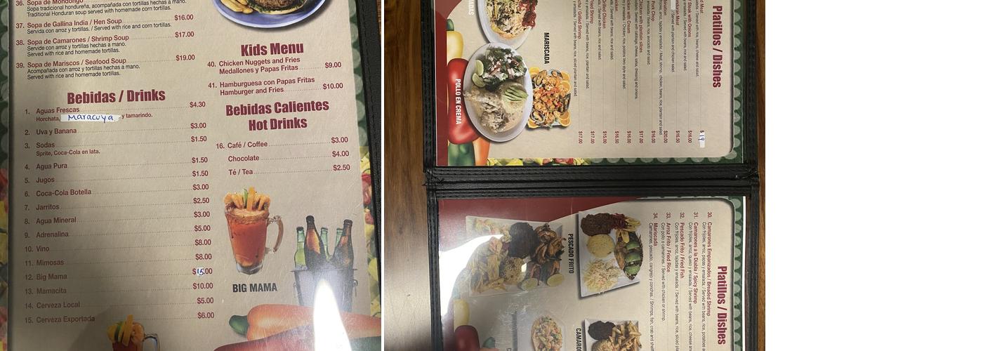 Ensenada Restaurant Menu