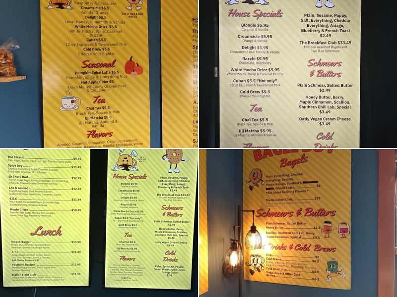 Bagel Boy Menu
