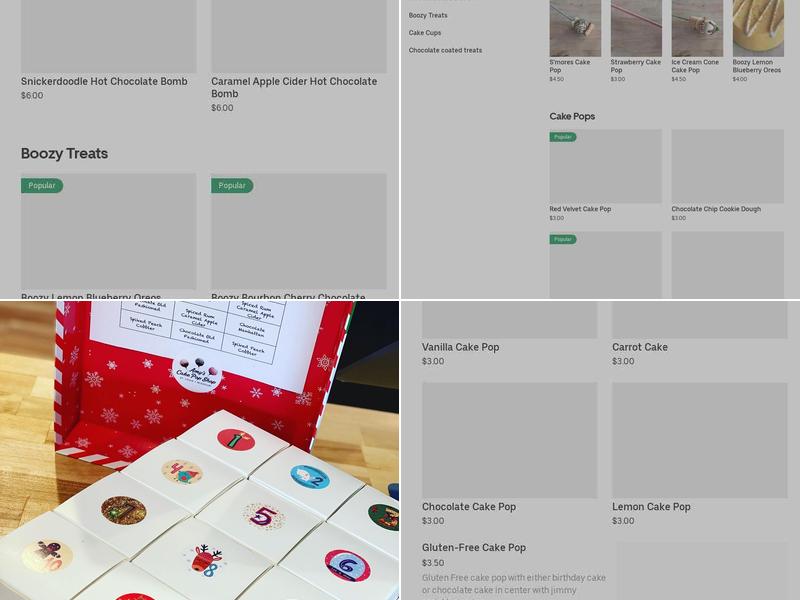 Amy's Cake Pop Shop Menu