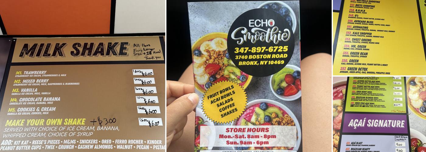 Echo Smoothie & Salad Bar Menu