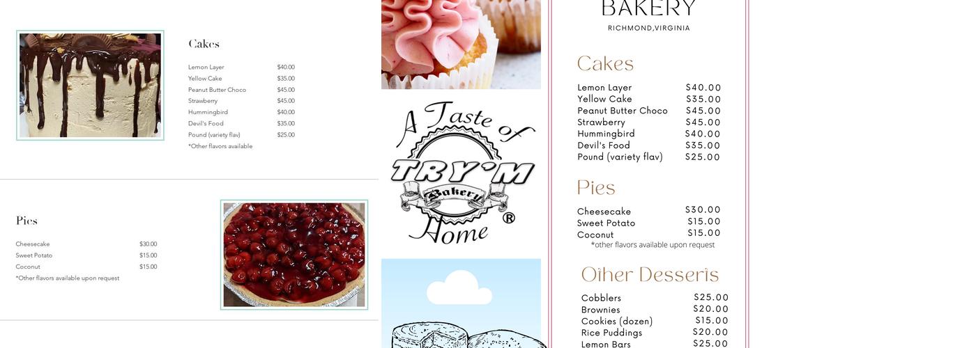 Try'M Bakery Menu