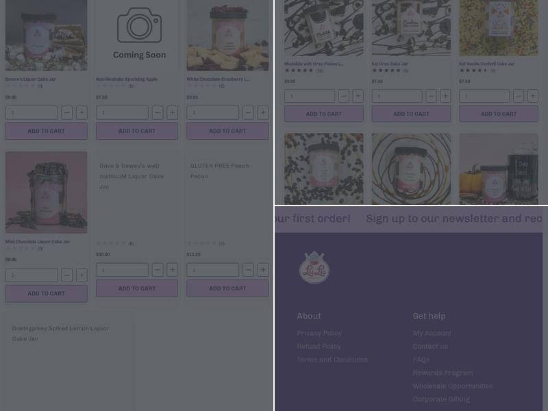 LuLu Liquor Cakes Menu