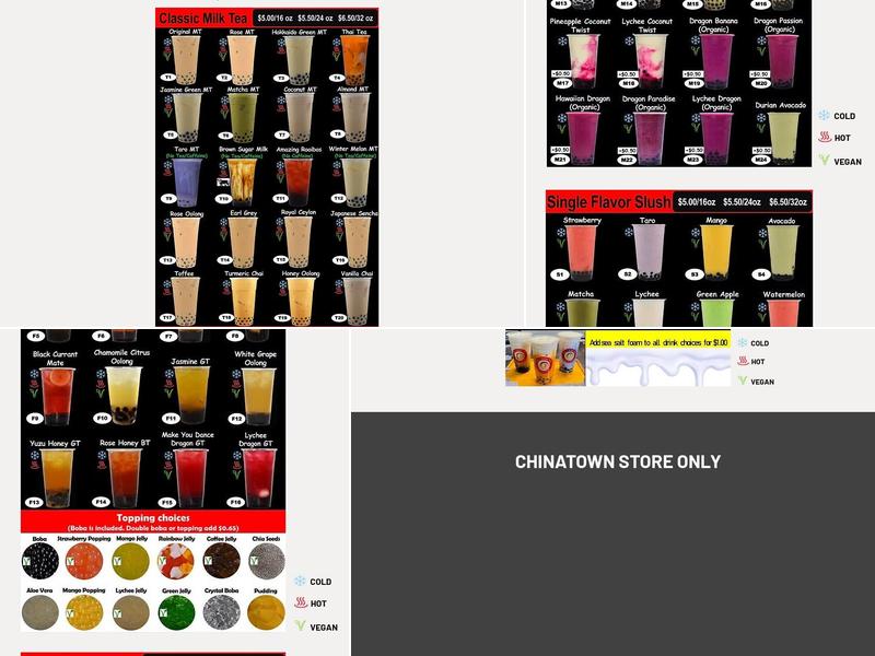 No. 1 Boba Tea UNLV Menu