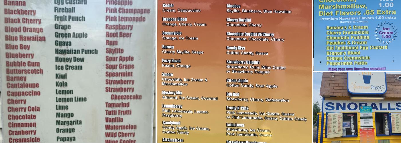 Security- Summer Snow Snowball Stand Menu