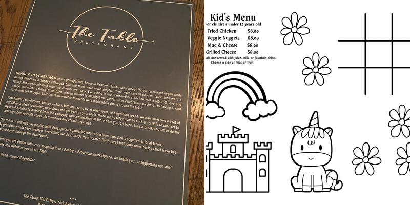 The Table Above Deck Cocktail Lounge Menu