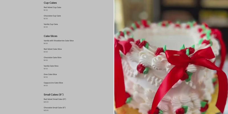 Chely Cake Menu